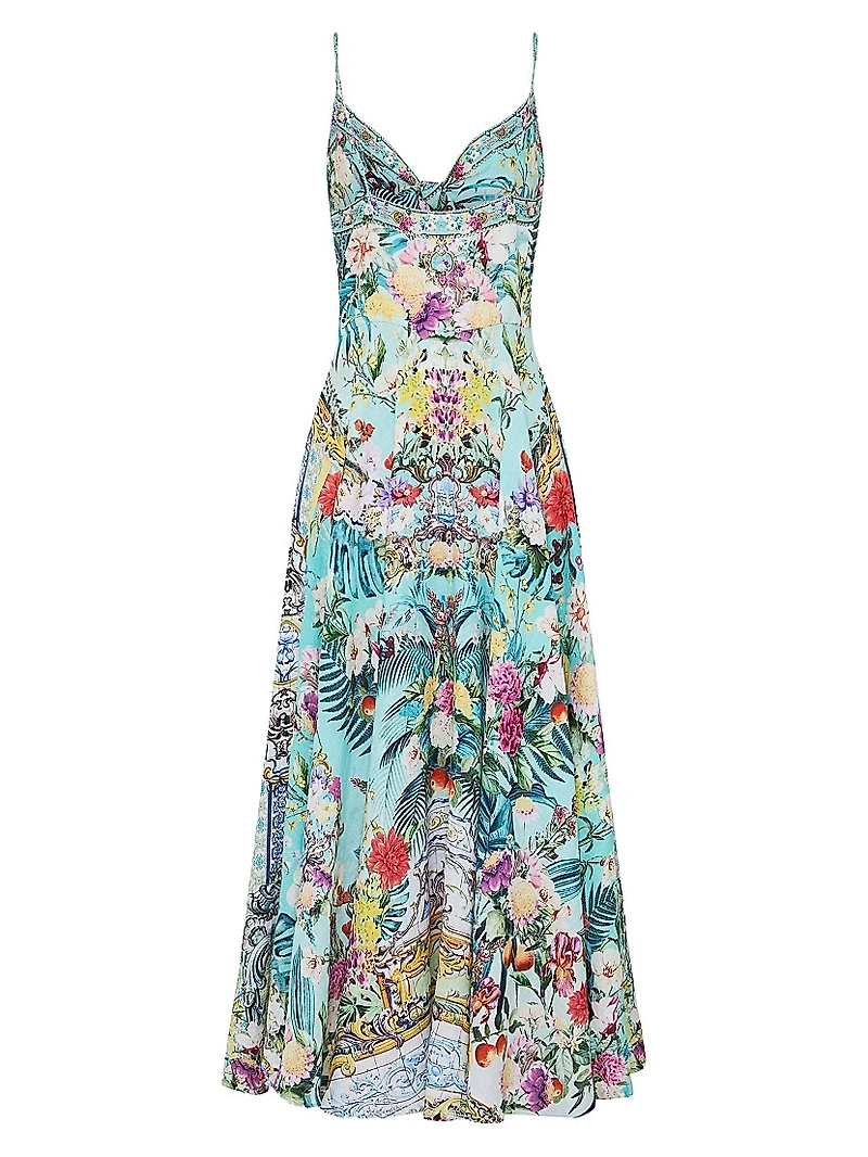 Tie-Front Linen Maxi Dress