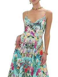 Tie-Front Linen Maxi Dress
