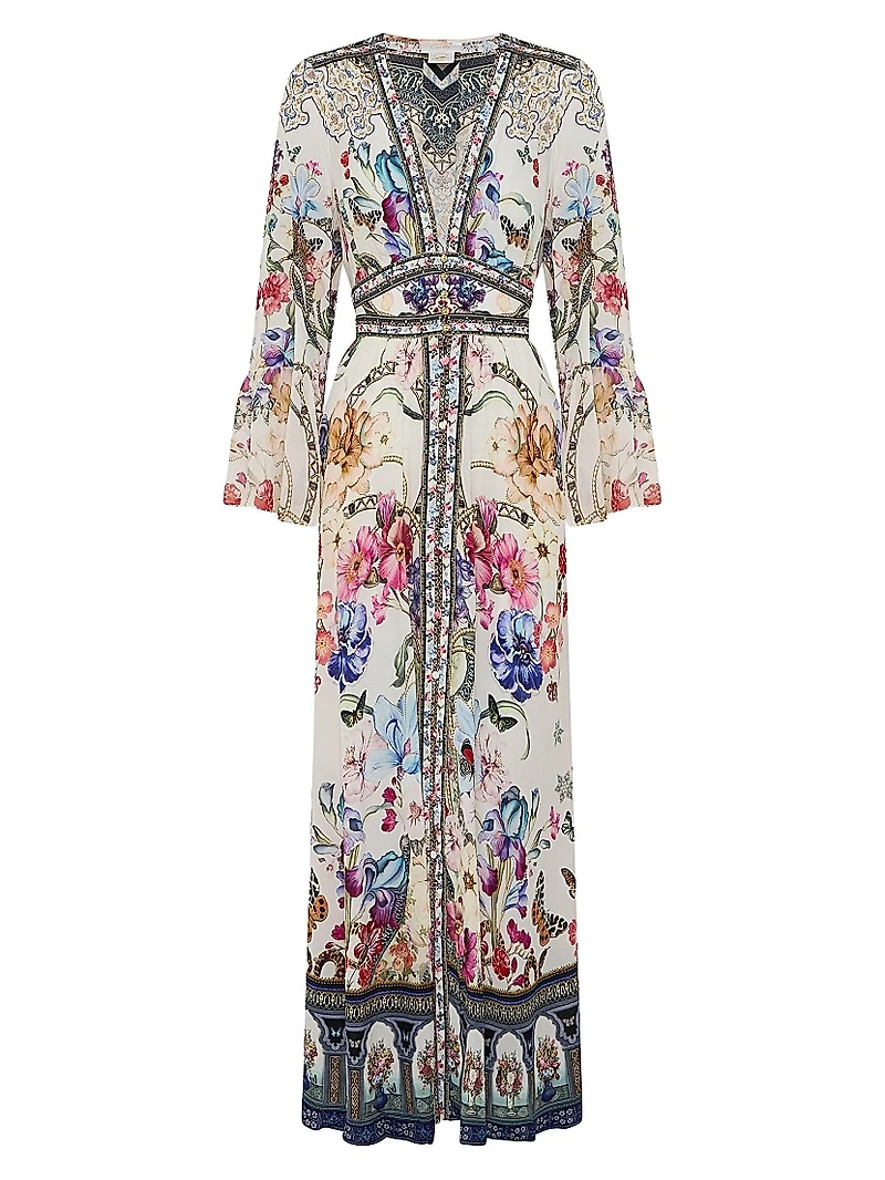 Silk Printed Maxi Dress