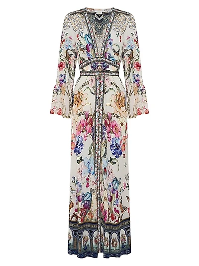 Silk Printed Maxi Dress