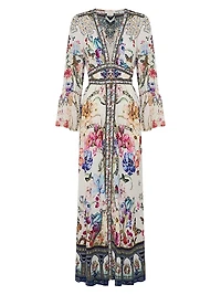 Silk Printed Maxi Dress