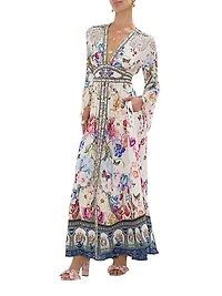 Silk Printed Maxi Dress
