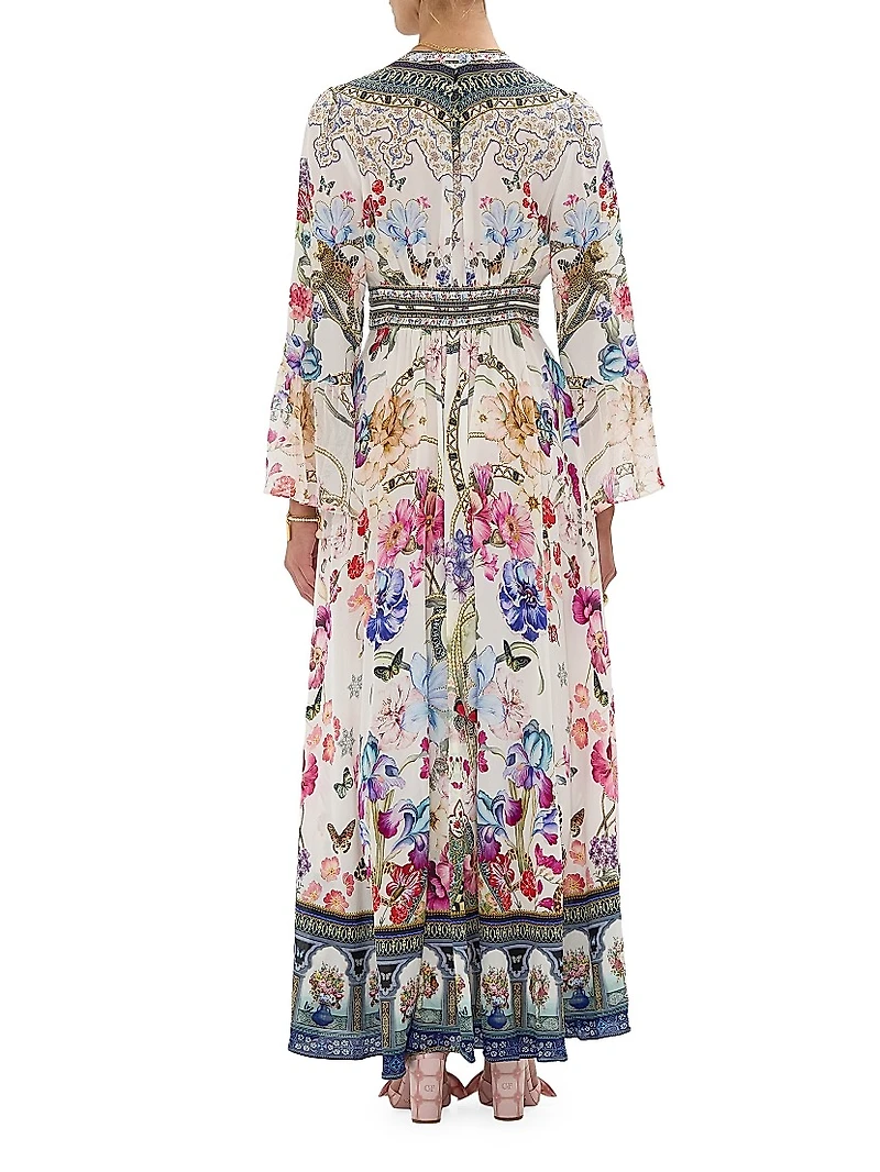 Silk Printed Maxi Dress