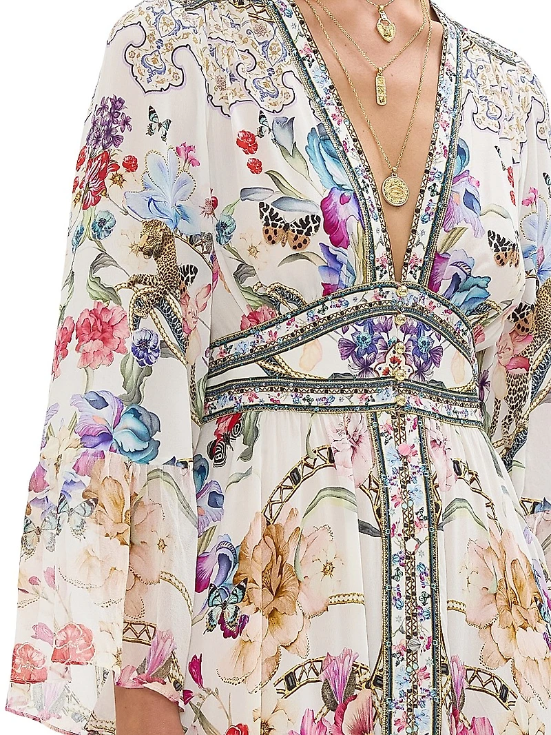 Silk Printed Maxi Dress