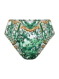 Printed Mid-Rise Bikini Bottoms
