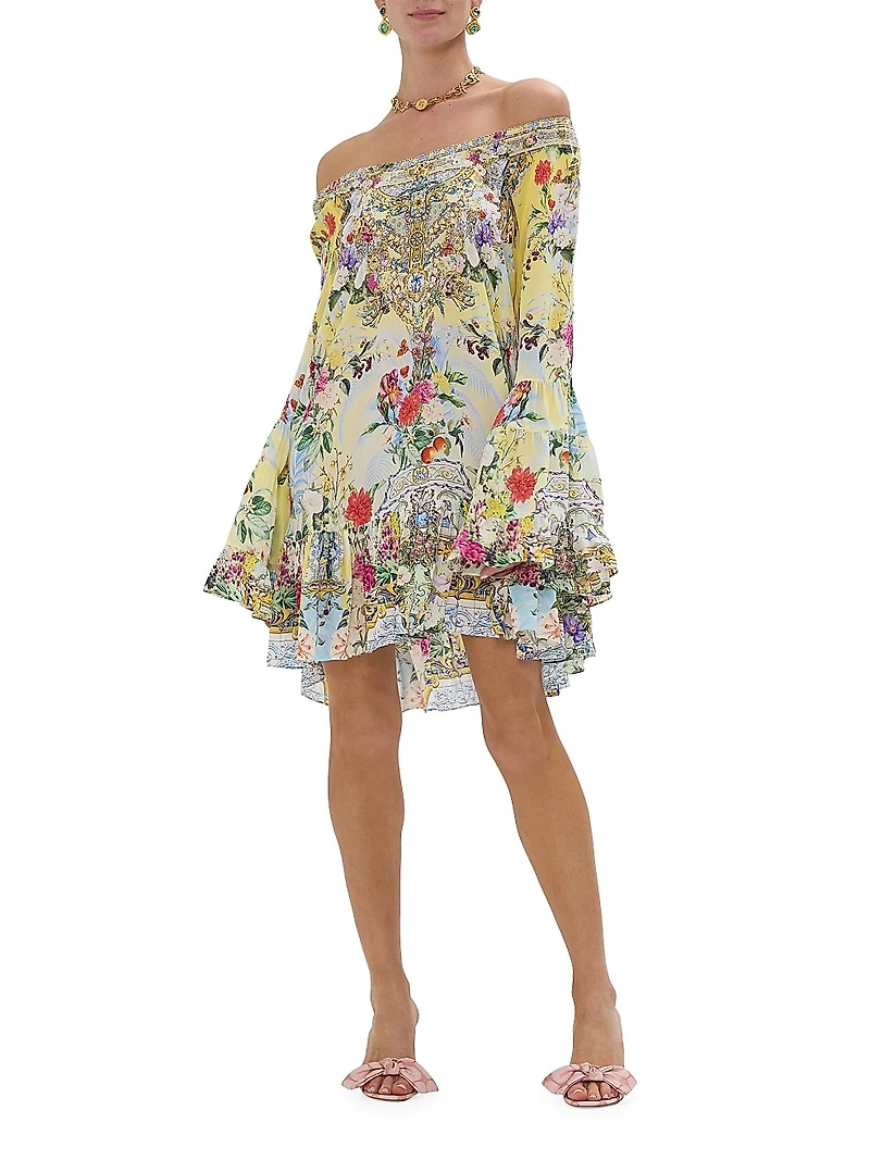 Silk A-Line Minidress