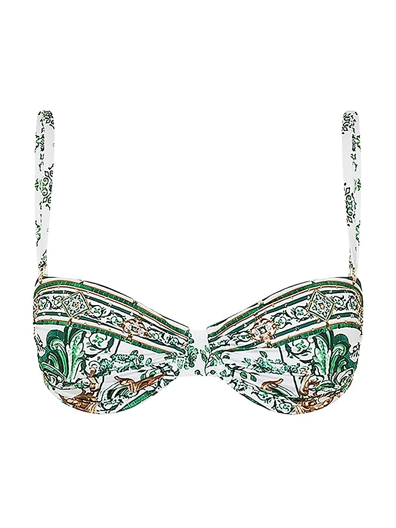 Ruched Underwire Bra Bikini Top