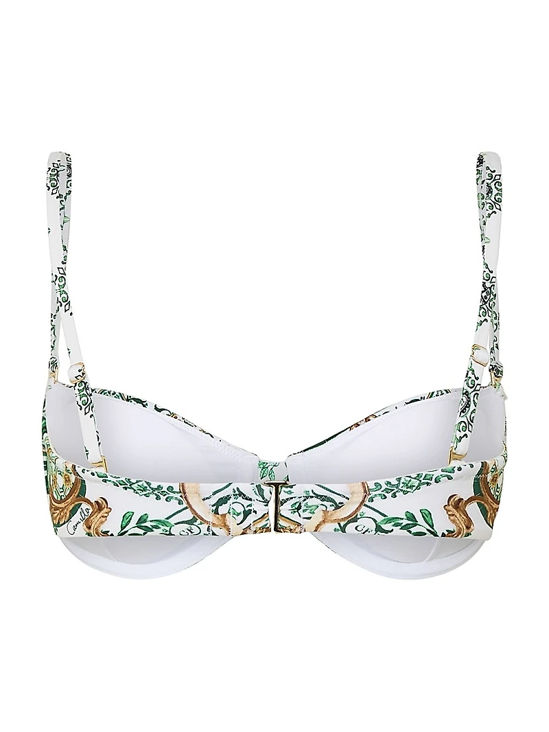 Ruched Underwire Bra Bikini Top