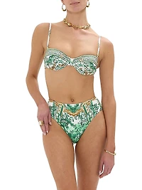 Ruched Underwire Bra Bikini Top