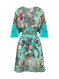 Empire-Waist Silk Minidress