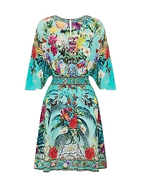 Empire-Waist Silk Minidress