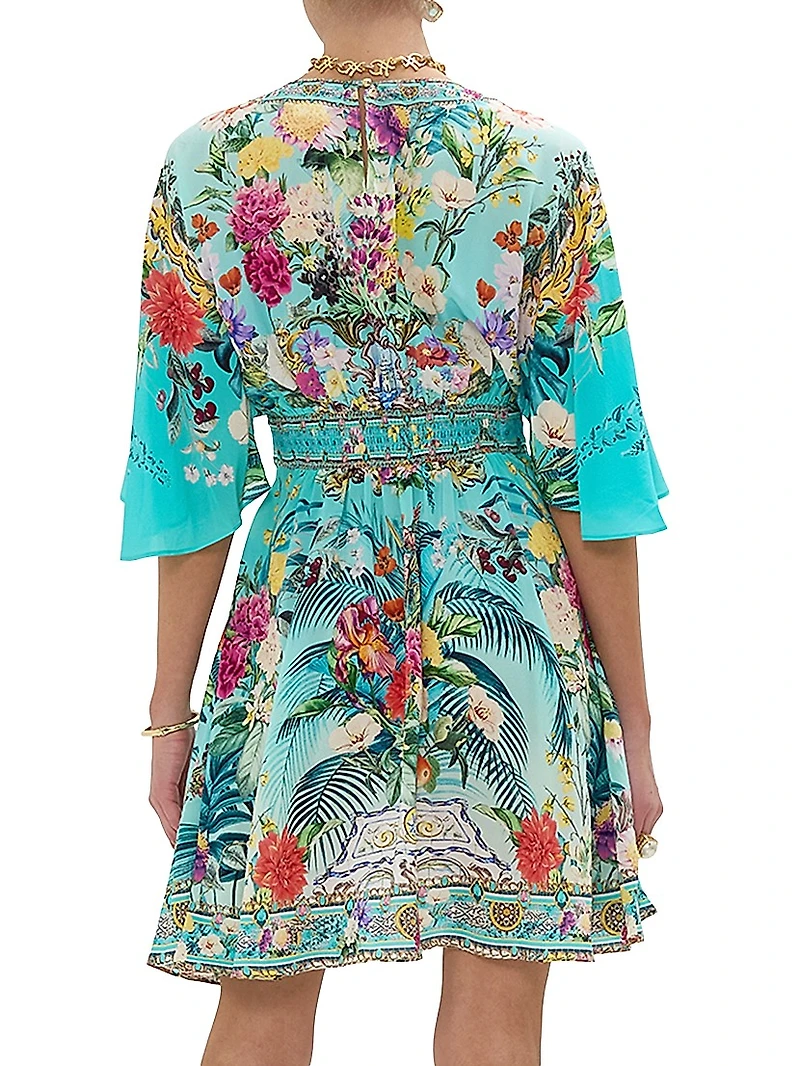 Empire-Waist Silk Minidress