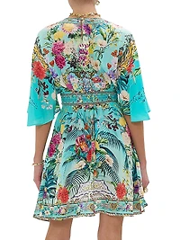Empire-Waist Silk Minidress