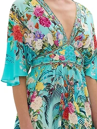 Empire-Waist Silk Minidress