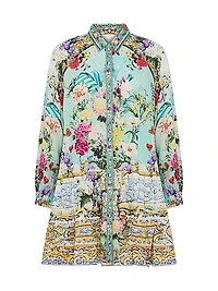 Tiered Linen Minidress