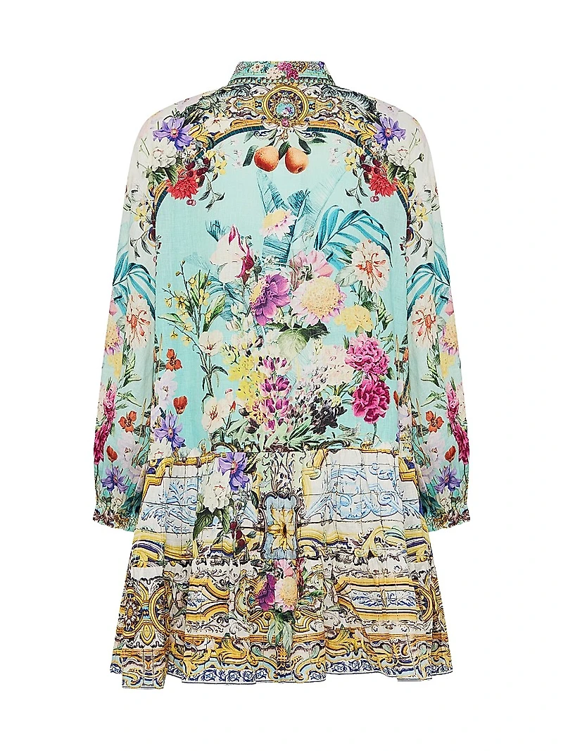 Tiered Linen Minidress