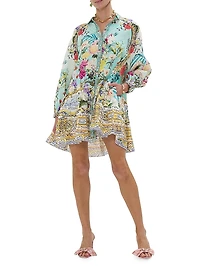 Tiered Linen Minidress