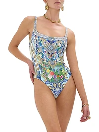 Squareneck Underwire One-Piece Swimsuit