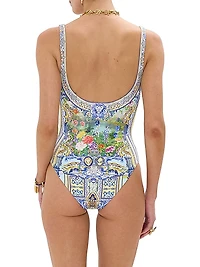 Squareneck Underwire One-Piece Swimsuit