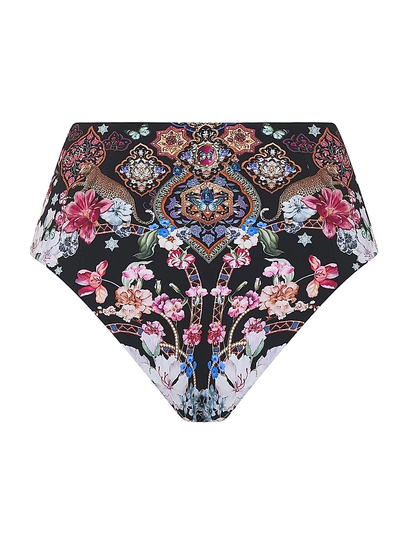 High-Rise Paneled Bikini Bottoms