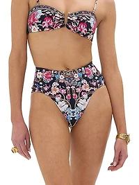 High-Rise Paneled Bikini Bottoms