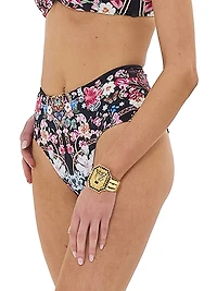 High-Rise Paneled Bikini Bottoms