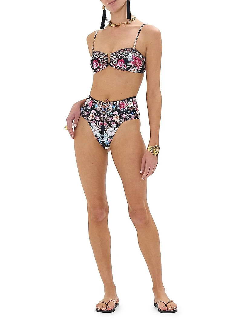 High-Rise Paneled Bikini Bottoms