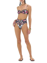 High-Rise Paneled Bikini Bottoms