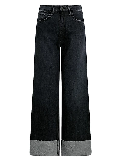 Jodie Wide-Leg Cuffed Jeans
