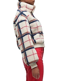 Plaid Hook & Eye Sherpa Jacket