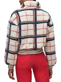 Plaid Hook & Eye Sherpa Jacket