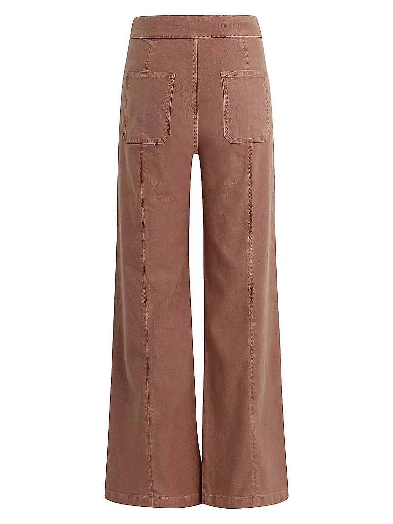 Tie-Waist Pintucked Trouser Pants