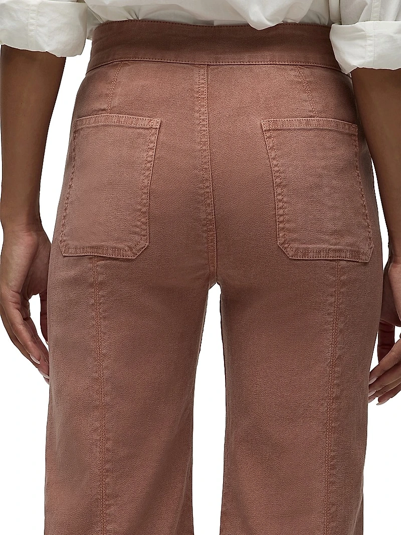 Tie-Waist Pintucked Trouser Pants