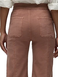 Tie-Waist Pintucked Trouser Pants