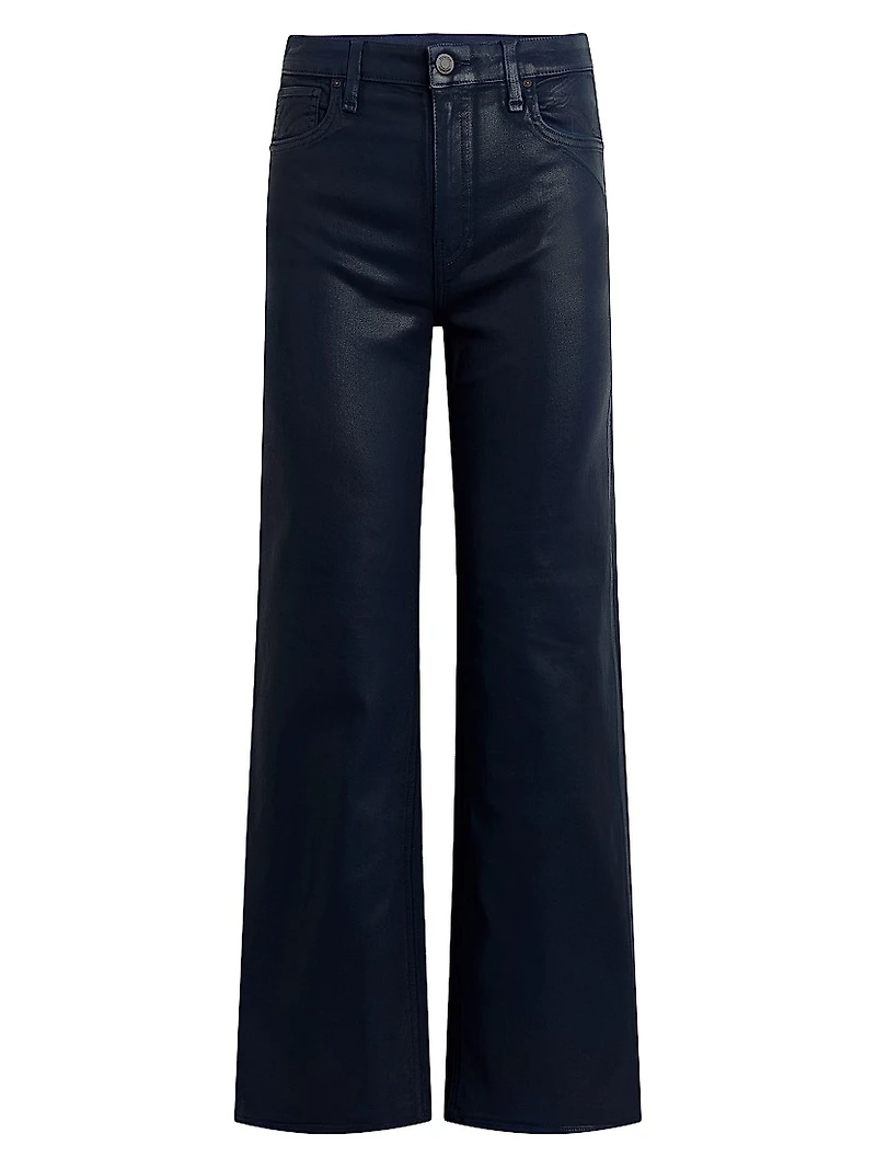 Rosie Waxed High-Rise Wide-Leg Jeans