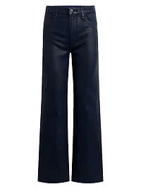 Rosie Waxed High-Rise Wide-Leg Jeans