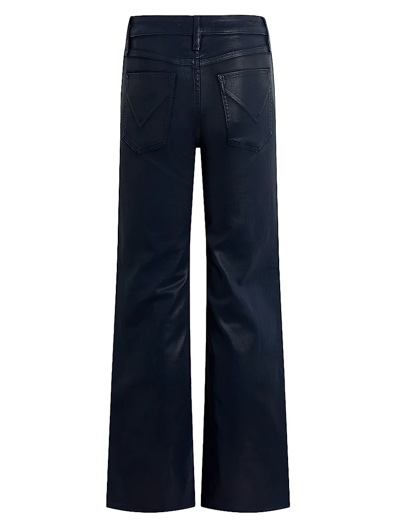 Rosie Waxed High-Rise Wide-Leg Jeans