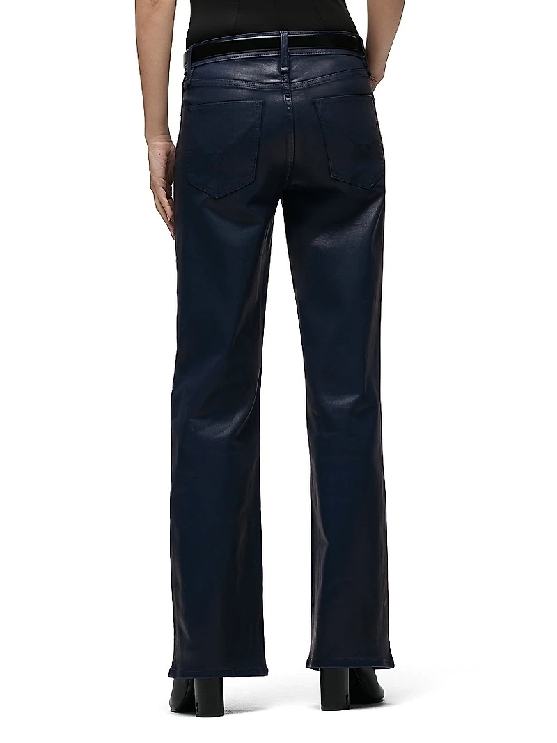Rosie Waxed High-Rise Wide-Leg Jeans