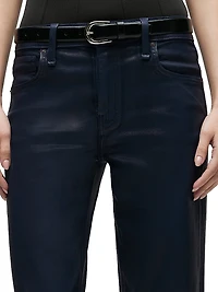 Rosie Waxed High-Rise Wide-Leg Jeans