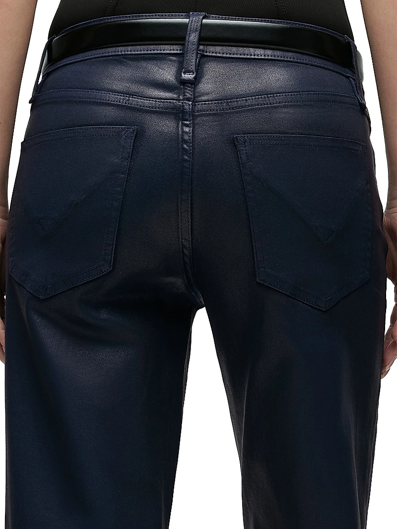 Rosie Waxed High-Rise Wide-Leg Jeans