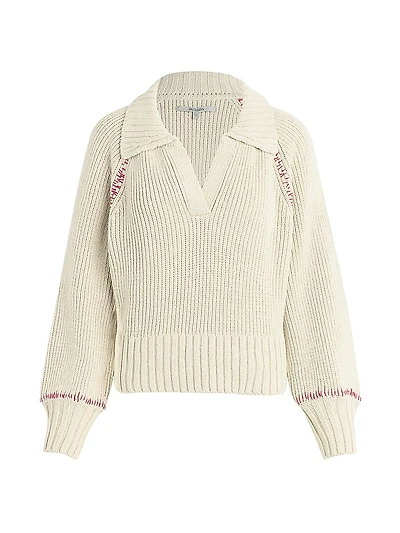 Cotton-Blend V-Neck Sweater