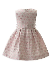 Little Girl's & Girl's Damask Heart Dress