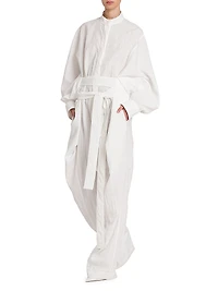 Belted Textured Batwing Jumpsuit