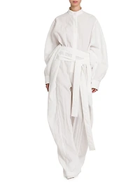 Belted Textured Batwing Jumpsuit