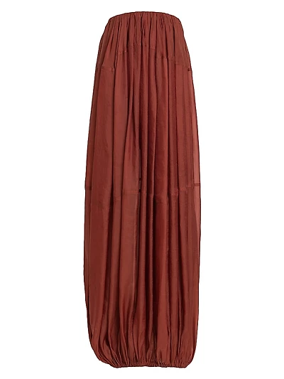 Pleated Organza Maxi Dress