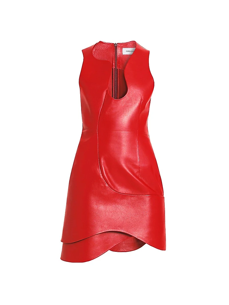 Sculpted Leather Minidress