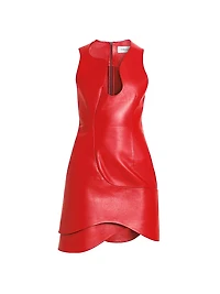 Sculpted Leather Minidress