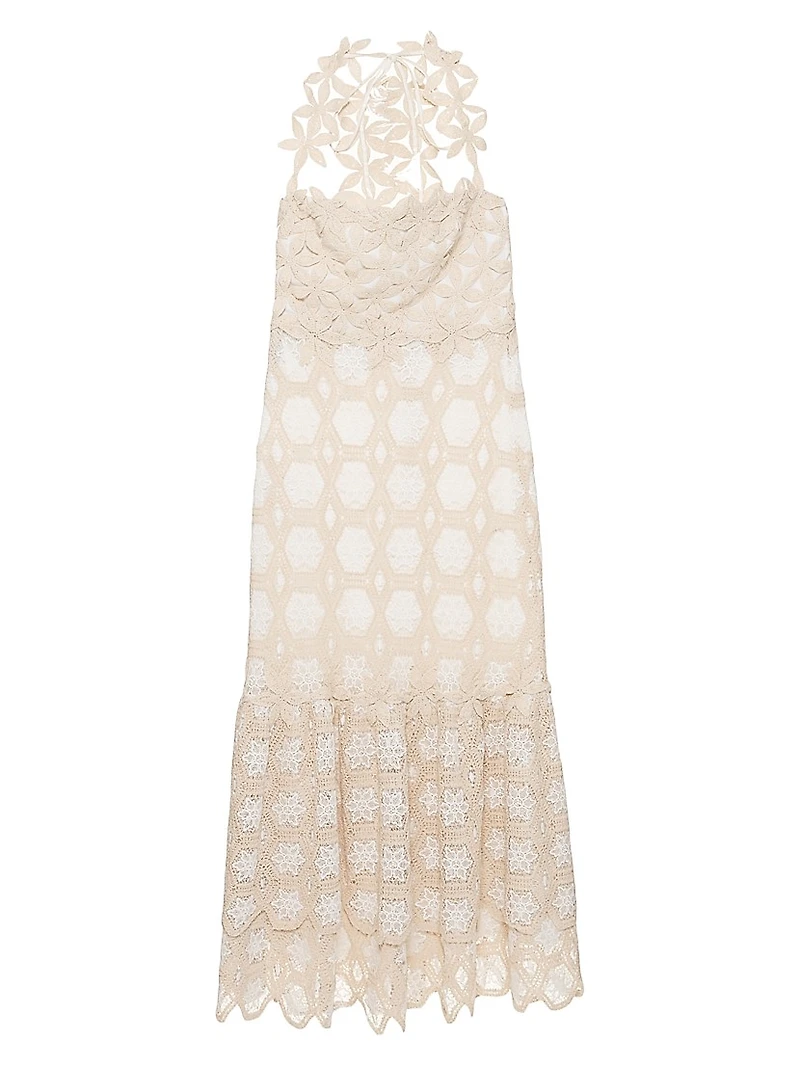 Crochet Halter Midi-Dress