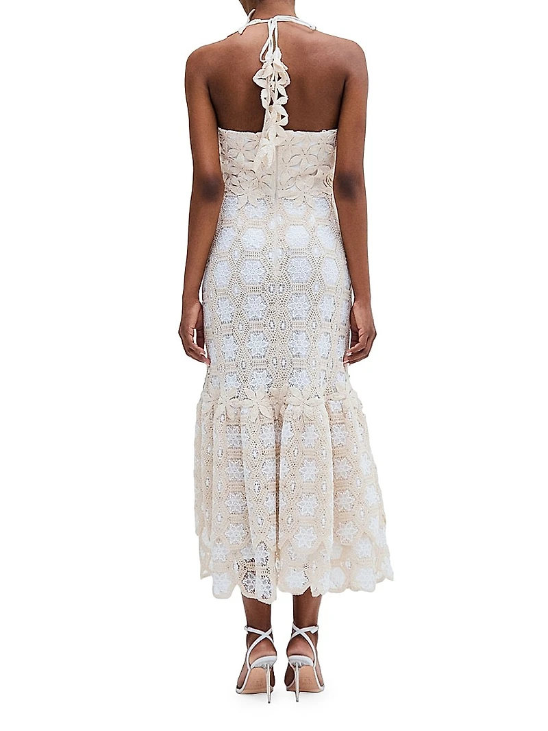 Crochet Halter Midi-Dress
