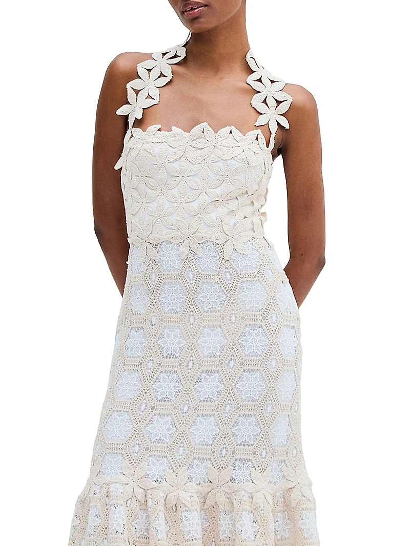 Crochet Halter Midi-Dress
